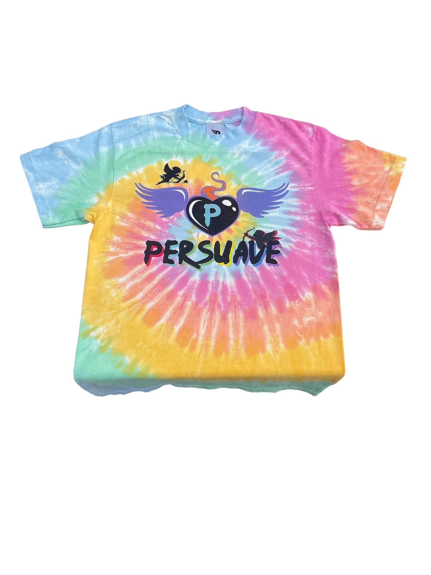MULTI COLOR CUPID HEART TIE DYE T SHIRT